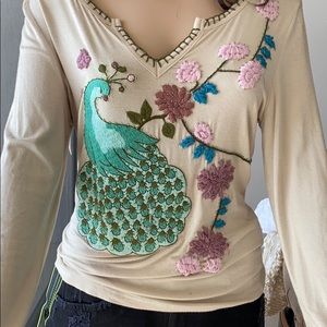 Embroidered Peacock Satin Laces